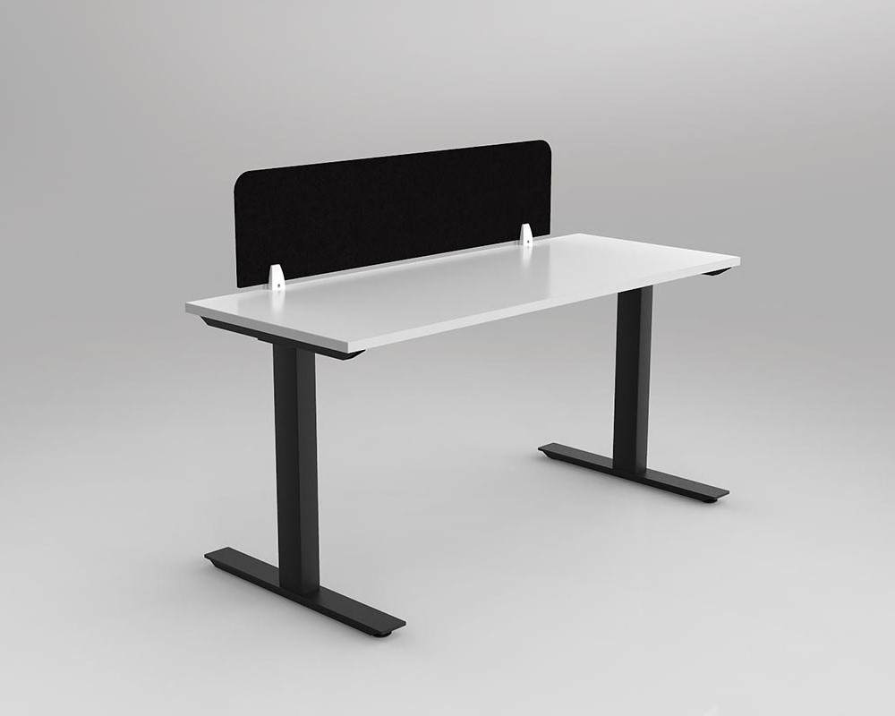 Agile Fixed Height Workstation - rectangle leg - with Acoustiq Screen